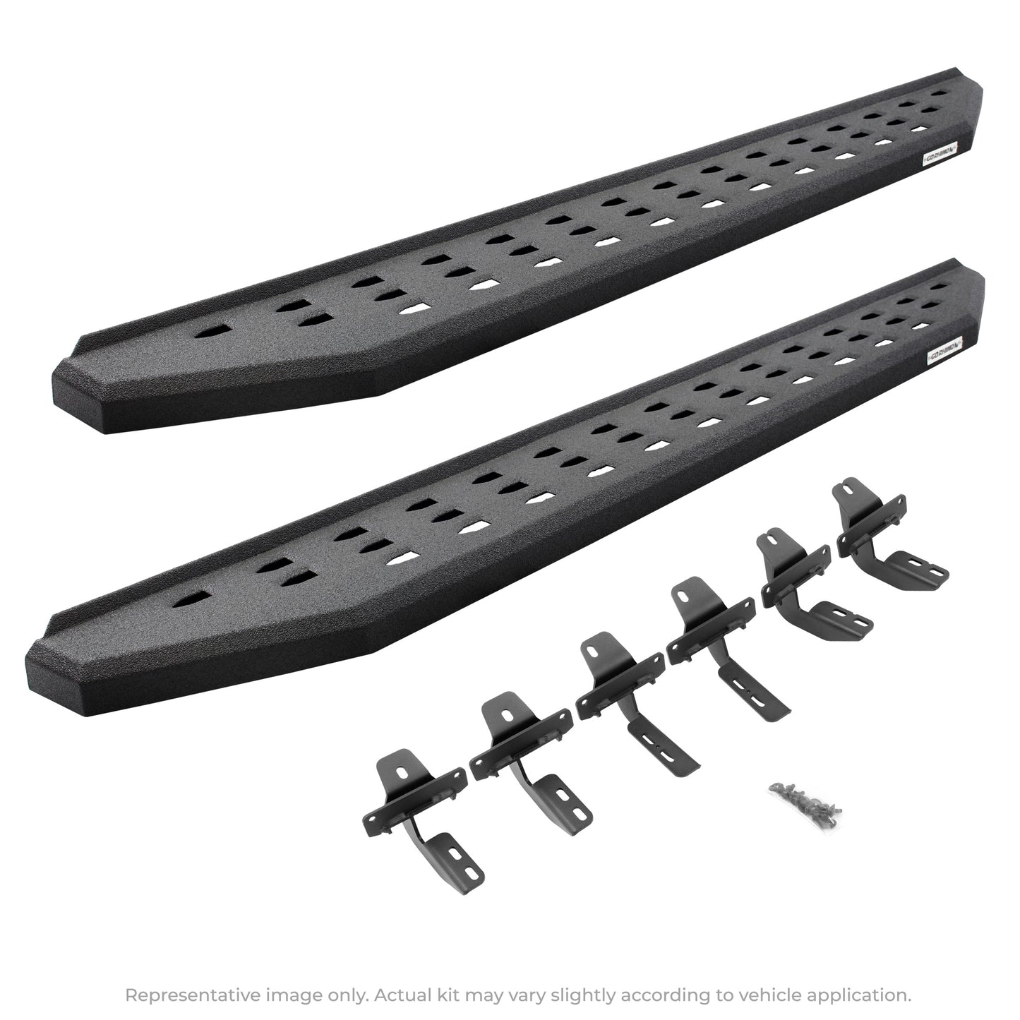 Go Rhino 69404887T RB20 Running Boards With Mounting Brackets Protective Bedliner Coating