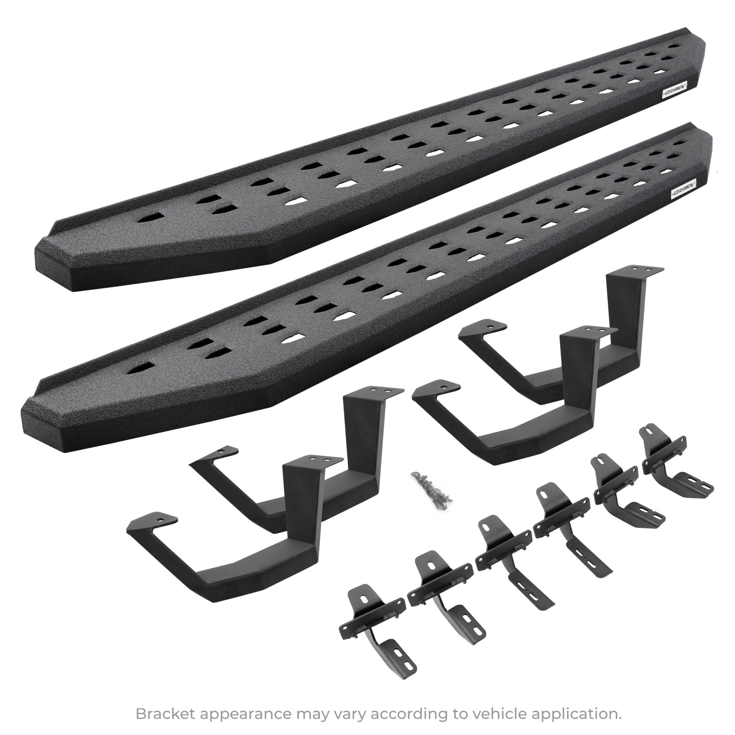 Go Rhino 6903688020T RB20 Running Boards With Mounting Brackets & 2 Pairs Of Drop Steps Kit Protective Bedliner Coating