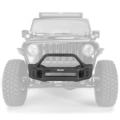 Go Rhino 331101T Rockline Front Stubby Bumper W/ Overrider Textured Black