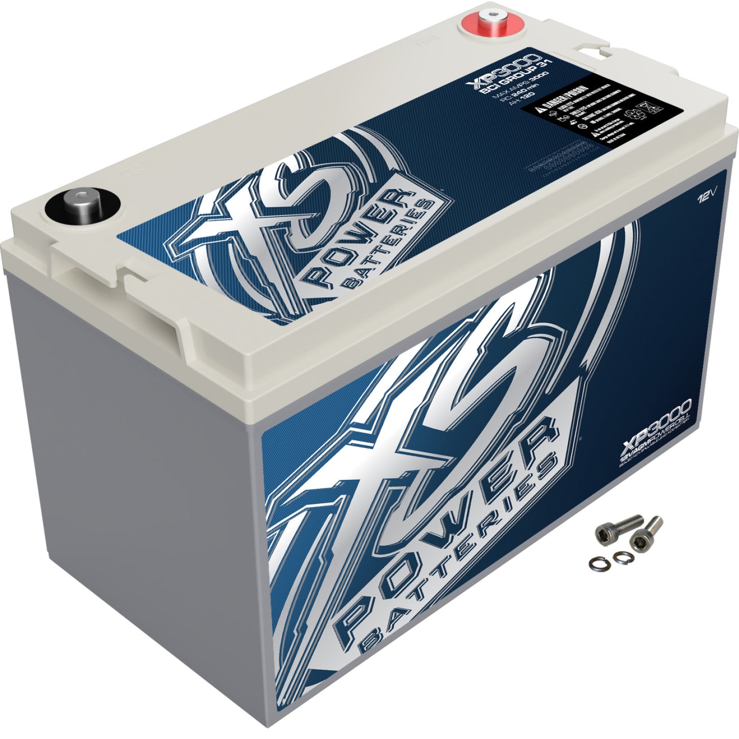 XS Power Batteries 12V AGM XP Series Supplemental Batteries - M6 Terminal Bolts Included 3000 Max Amps XP3000