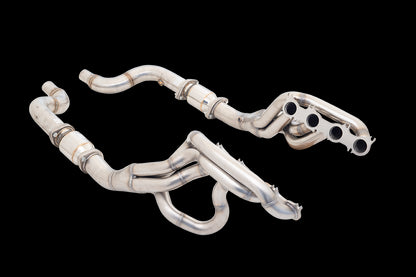 XFORCE Ford Mustang GT 2018- Stainless Steel 1"7/8 Header Kit With High Flow Metallic Cats (2 Bolt Outlet Flange); Exhaust Header H2-FM18-KITB