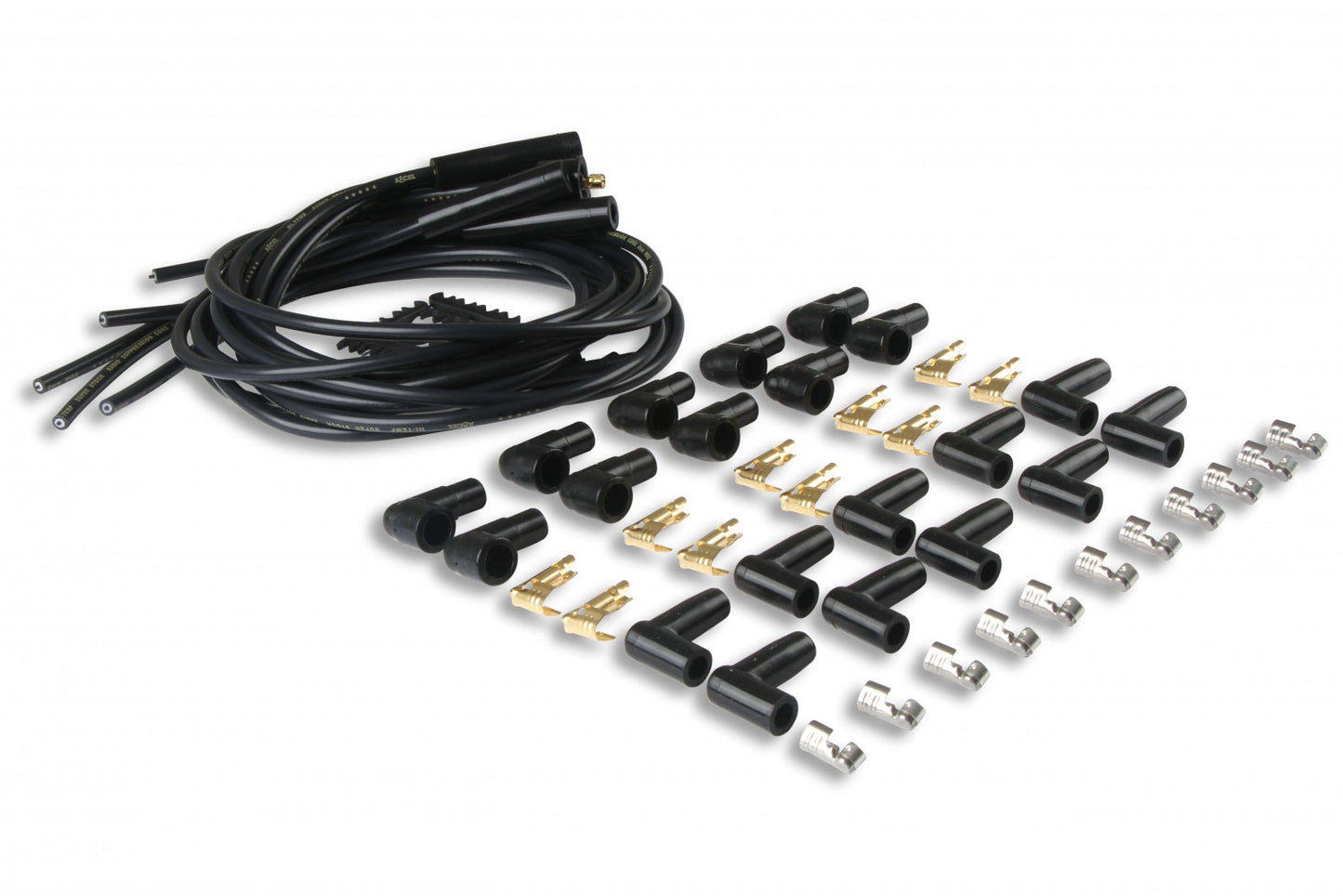 ACCEL Spark Plug Wire Set- 8mm - Black Wire with Black Straight Boots 4040K