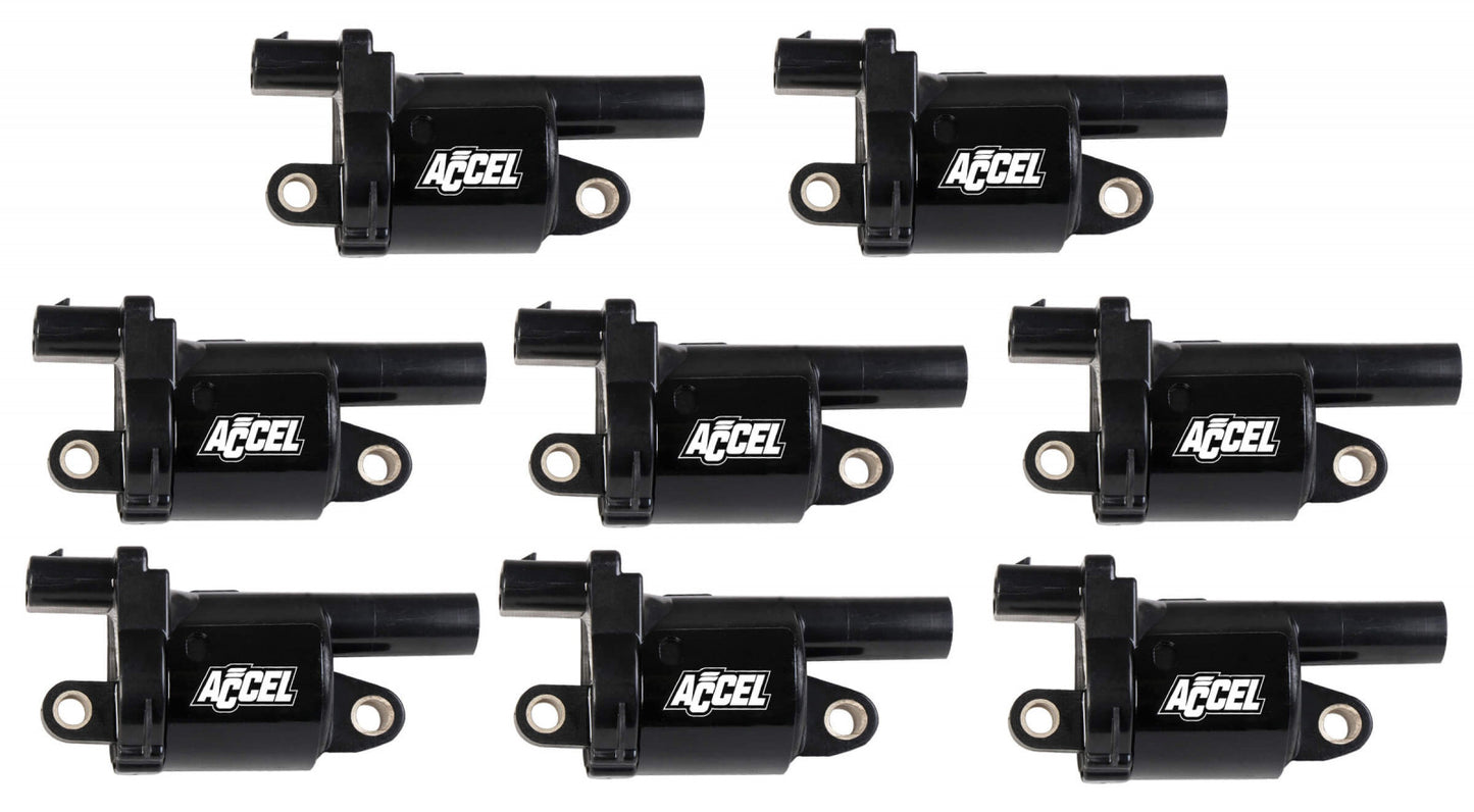 ACCEL Gen V GM Coils, 2014 and Up, Black, Round, black, 8-Pack 140080-8