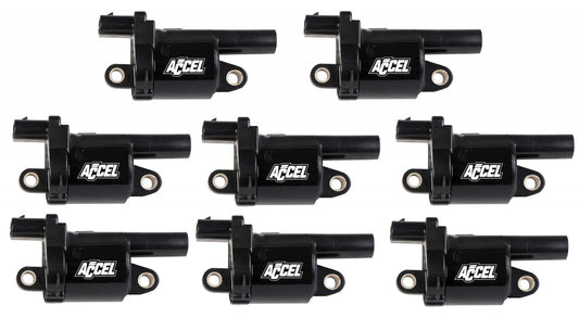 ACCEL Gen V GM Coils, 2014 and Up, Black, Round, black, 8-Pack 140080-8