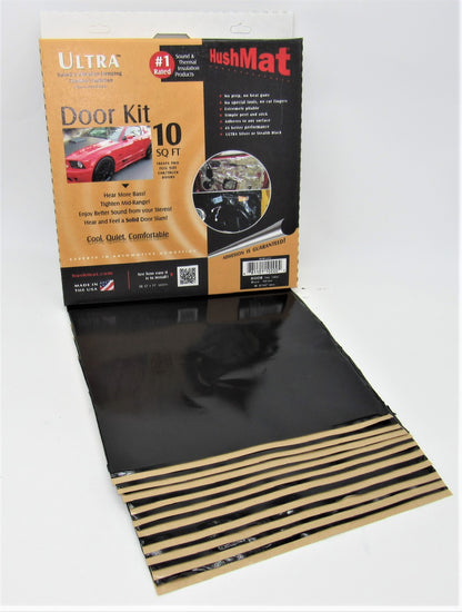 Hushmat Door Kit - Stealth Black Foil with Self-Adhesive Butyl-10 Sheets 12inx12in ea 10 sq ft 10200