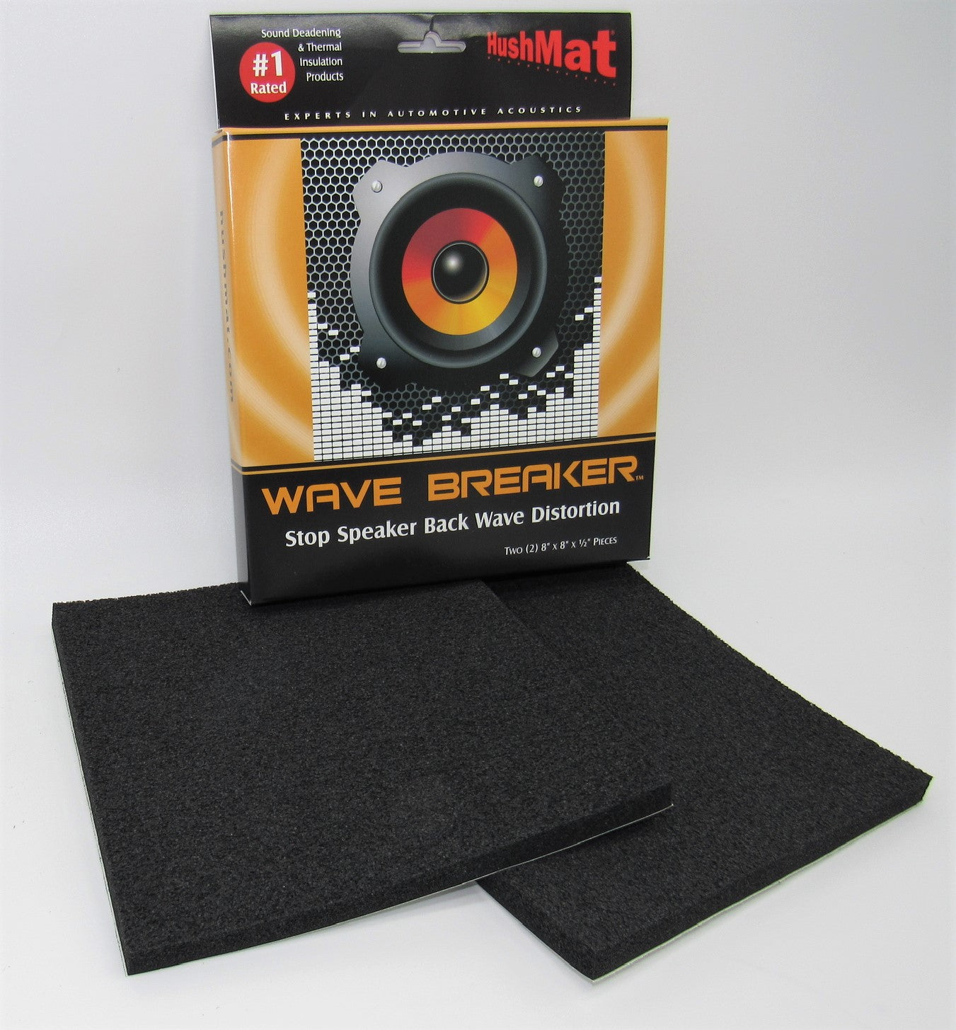 Hushmat Wave Breaker Kit - Contains 2-8inx8inea Speaker Back Wave Deflecting Pads 82450
