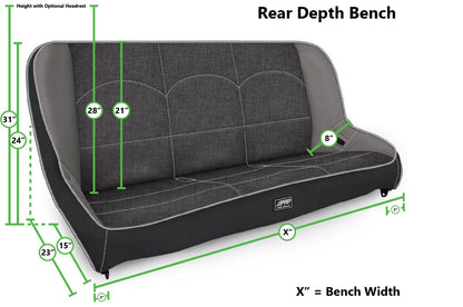 PRP-A3630-Classic Series Rear Suspension Bench Seat