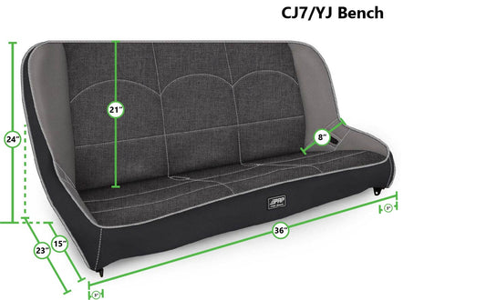 PRP-A3636-Classic Series Rear Suspension Bench Seat