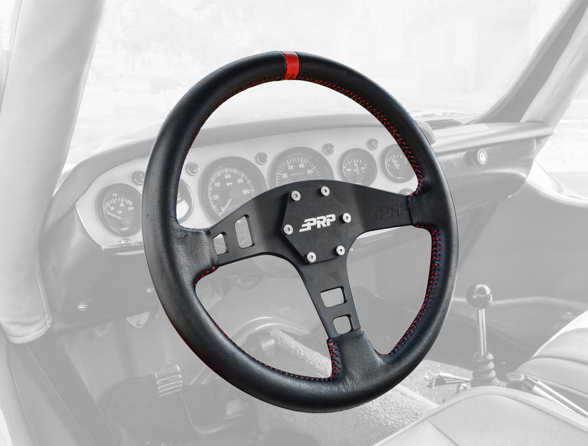 PRP-G213-Flat Leather Steering Wheel