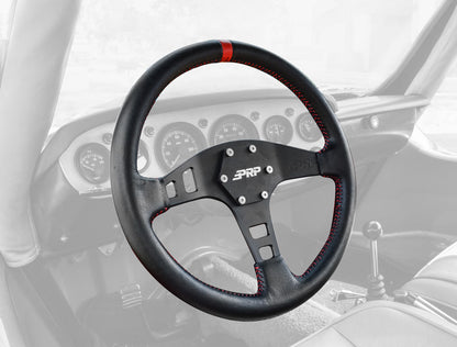 PRP-G213-Flat Leather Steering Wheel