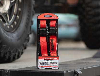 SpeedStrap 12103-2 Cam-Lock 1 in. x 10 ft. Tie Down w/ Snap 'S' Hooks