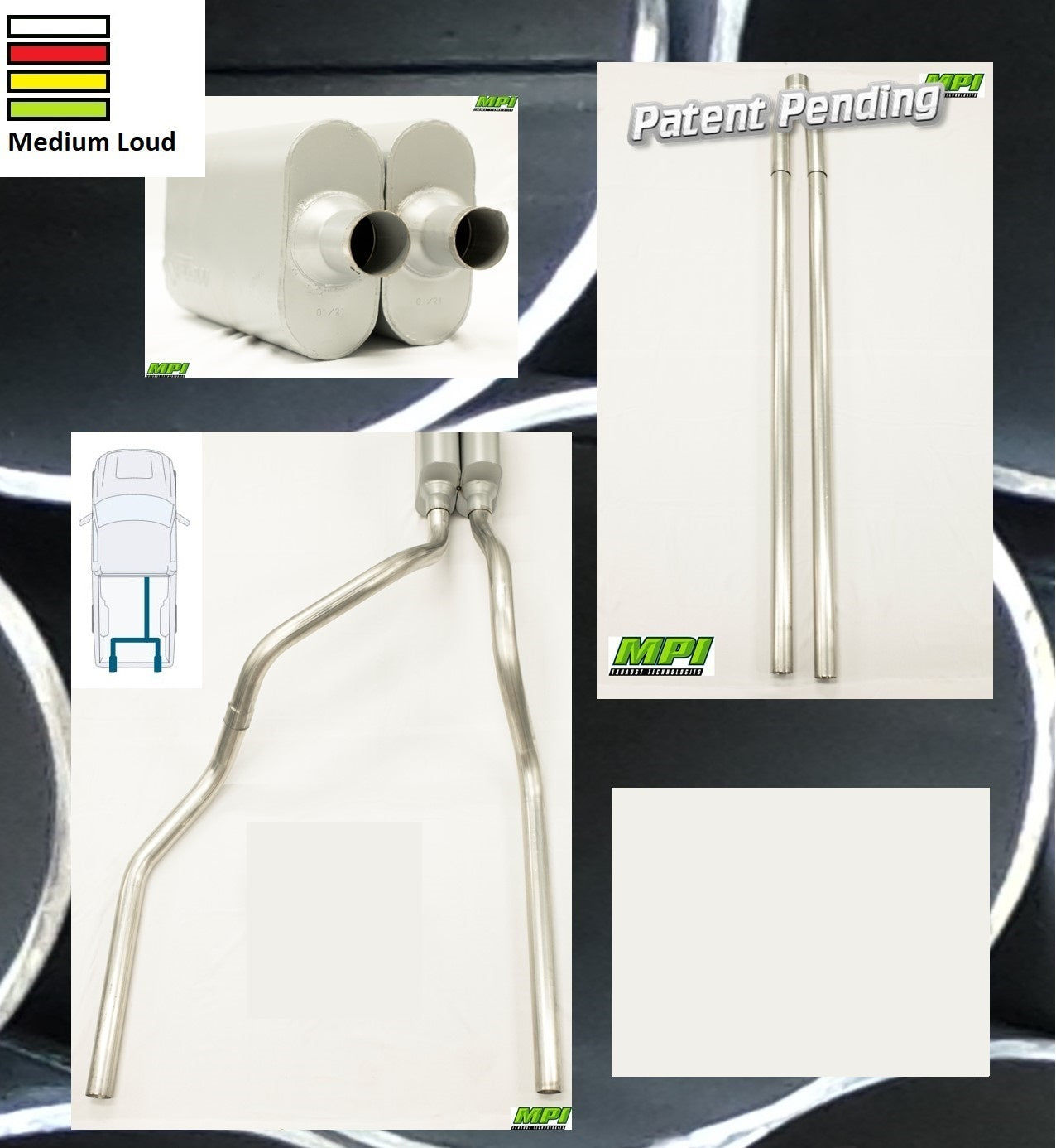 MPI Exhaust System With MPI Performance Muffler And Built Into Bumper Tips G353-IBPSNO