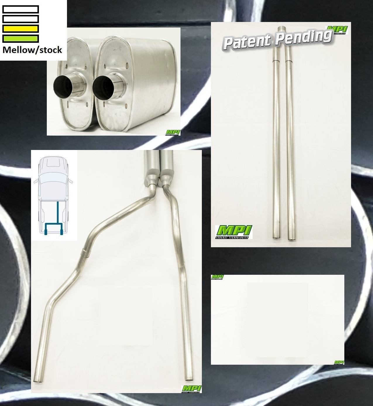 MPI Exhaust System With MPI Turbo Muffler And Built Into Bumper Tips G123-IBTBNO