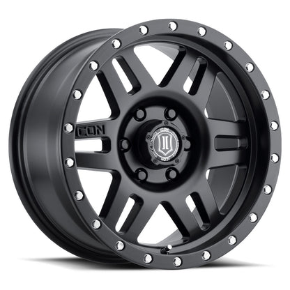 ICON Alloys SIX SPEED SAT BLK - 17 X 8.5 / 6 X 5.5 / 25MM / 5.75" BS 1417858357SB