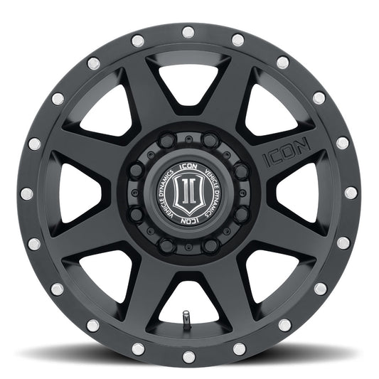 ICON Alloys REBOUND HD SATIN BLACK - 17 X 8.5 / 8 X 6.5 / 13MM / 5.25" BS 1817858052SB