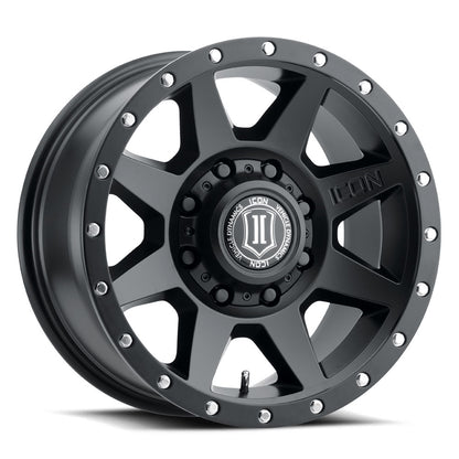 ICON Alloys REBOUND HD SATIN BLACK - 17 X 8.5 / 8 X 6.5 / 13MM / 5.25" BS 1817858052SB