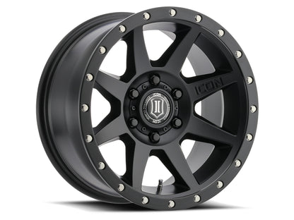 ICON Alloys REBOUND SAT BLACK - 17 X 8.5 / 6 X 5.5 / 25MM / 5.75" BS 1817859057SB