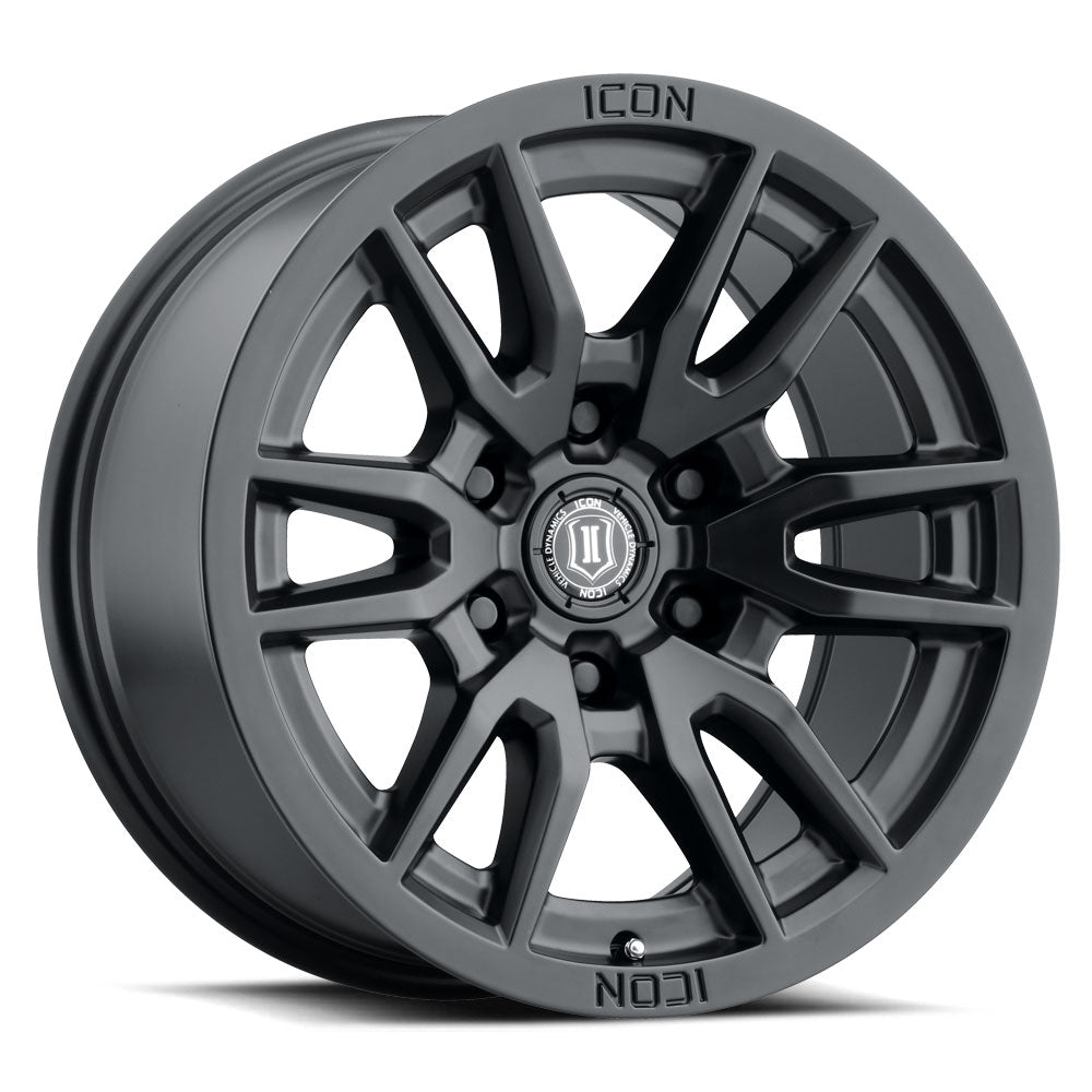 ICON Alloys VECTOR 6 SAT BLK - 17 X 8.5 / 6 X 135 / 6MM / 5" BS 2417856350SB