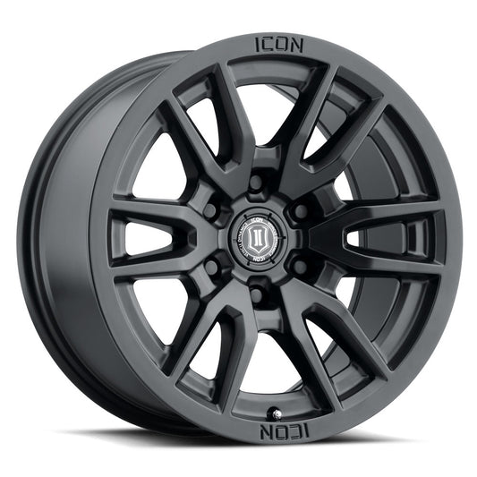 ICON Alloys VECTOR 6 SAT BLK - 17 X 8.5 / 6 X 5.5 / 0MM / 4.75'" BS 2417858347SB