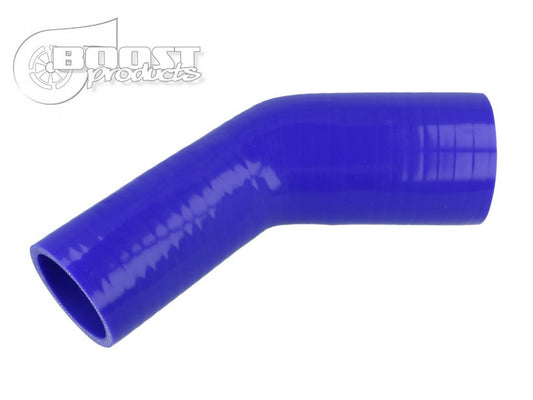 BOOST products Silicone Reducer Elbow 45 Degrees, 48 - 30mm (1-7/8" - 1-3/16") ID, Blue '3278048030