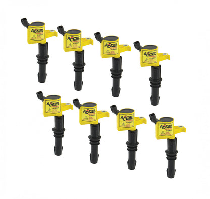 ACCEL Ignition Coil - SuperCoil - 2004-2008 Ford 4.6L/5.4L/6.8L 3-valve engines - Yellow - 8-Pack 140033-8
