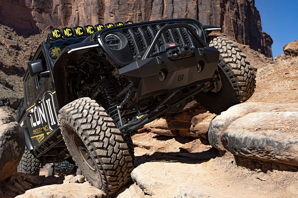 ICON Impact Series Offroad Armor 18-UP JEEP JL / 20-UP JT PRO RECESSED FRONT BUMPER W/ BAR & TABS 25244