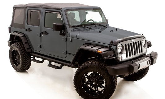 Lund RX605S Elite Series Black Rivet Style Smooth Finish 4-Piece Fender Flare Set With Stainless Bolts For 1997-2006 Jeep Wrangler