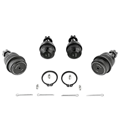 Apex Chassis Heavy Duty Ball Joint Kit Fits: 07-18 Jeep Wrangler JK 99-04 Jeep Grand Cherokee Includes: 2 Upper & 2 Lower KIT102-JJSP
