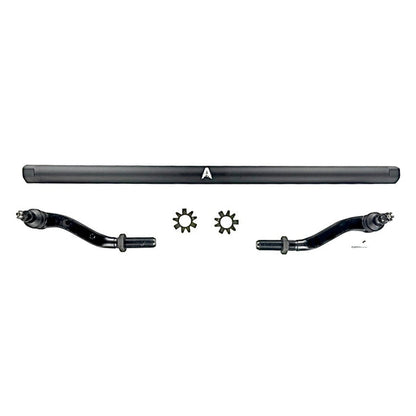 Apex Chassis Heavy Duty 2.5 Ton Tie Rod Assembly in Black Anodized Aluminum Fits: 19-22 Jeep Gladiator JT 18-22 Jeep Wrangler JL/JLU Rubicon Mohave Sahara Sport. Note: This kit fits a Dana 30 axle.