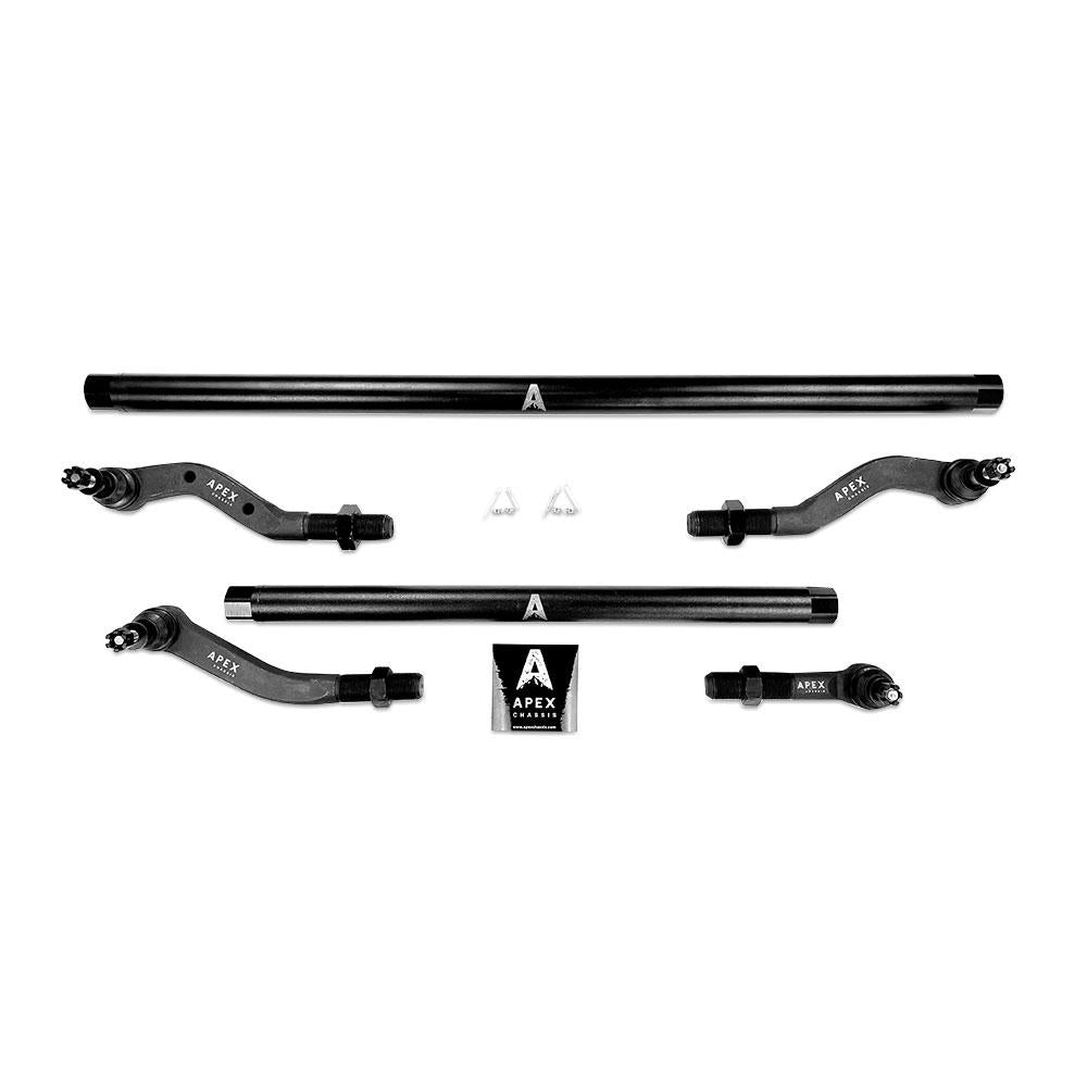 Apex Chassis Heavy Duty Tie Rod & Drag Link Assembly in Steel. Fits: 07-18 Jeep Wrangler JK JKU Rubicon Sahara Sport Note this NO-FLIP kit is Fits: vehicles with a lift of 3.5 inches or less