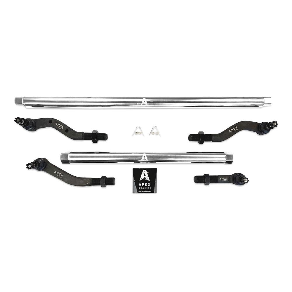 Apex Chassis Heavy Duty Tie Rod & Drag Link Assembly in Polished Aluminum Fits: 07-18 Jeep Wrangler JK JKU Rubicon Sahara Sport Note this NO-FLIP kit is Fits: vehicles with a lift of 3.5 inches or less