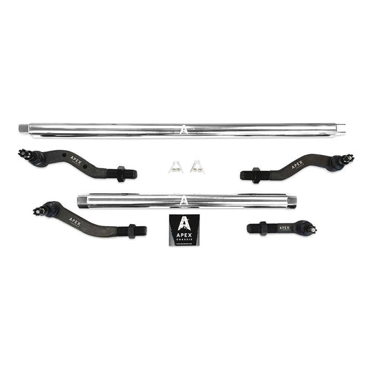 Apex Chassis Heavy Duty Tie Rod & Drag Link Assembly in Polished Aluminum Fits: 07-18 Jeep Wrangler JK JKU Rubicon Sahara Sport Note this NO-FLIP kit is Fits: vehicles with a lift of 3.5 inches or less