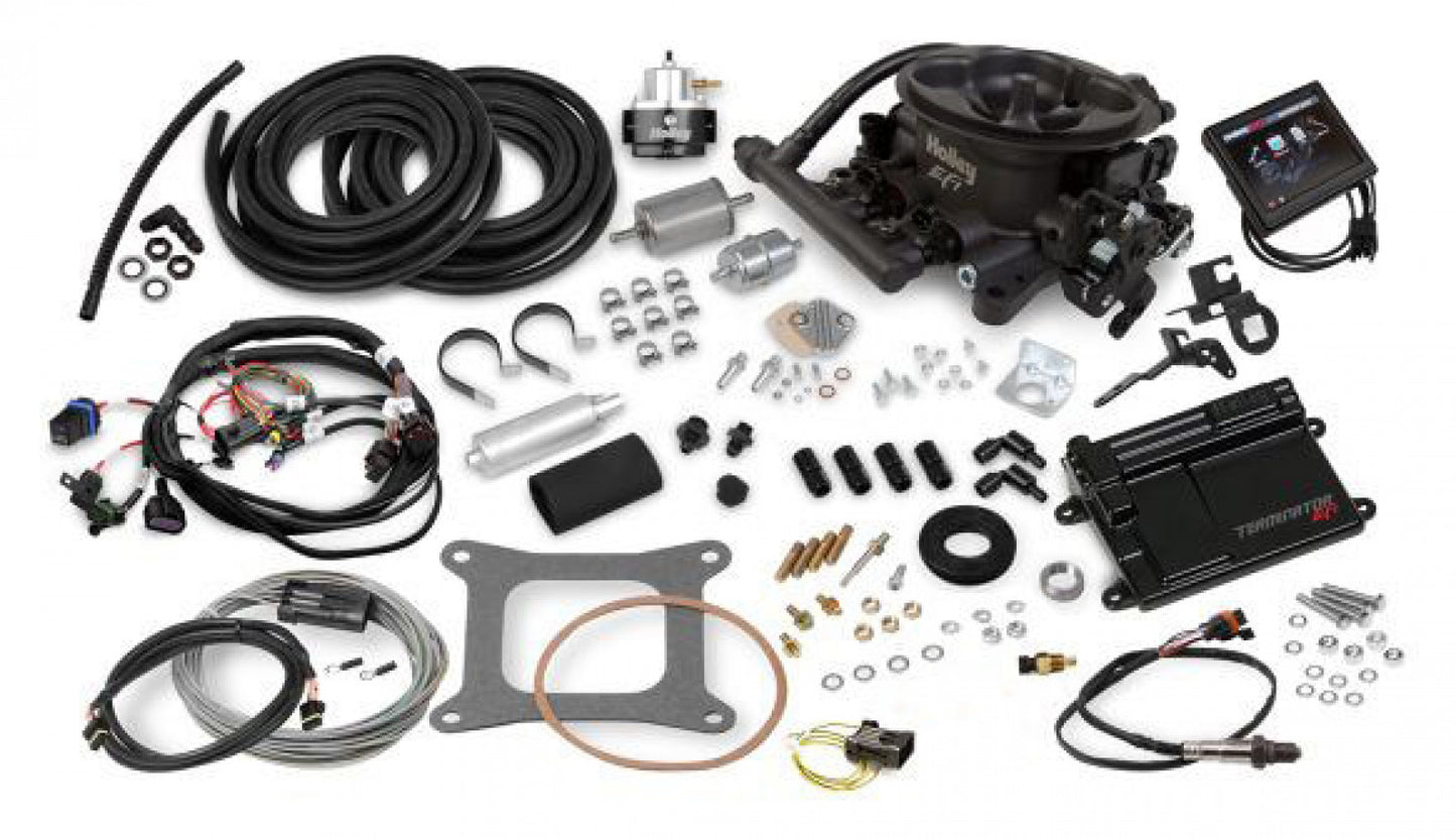 Holley EFI Terminator EFI 4bbl Throttle Body Fuel Injection Master Kit - Hard Core Gray 550-406K