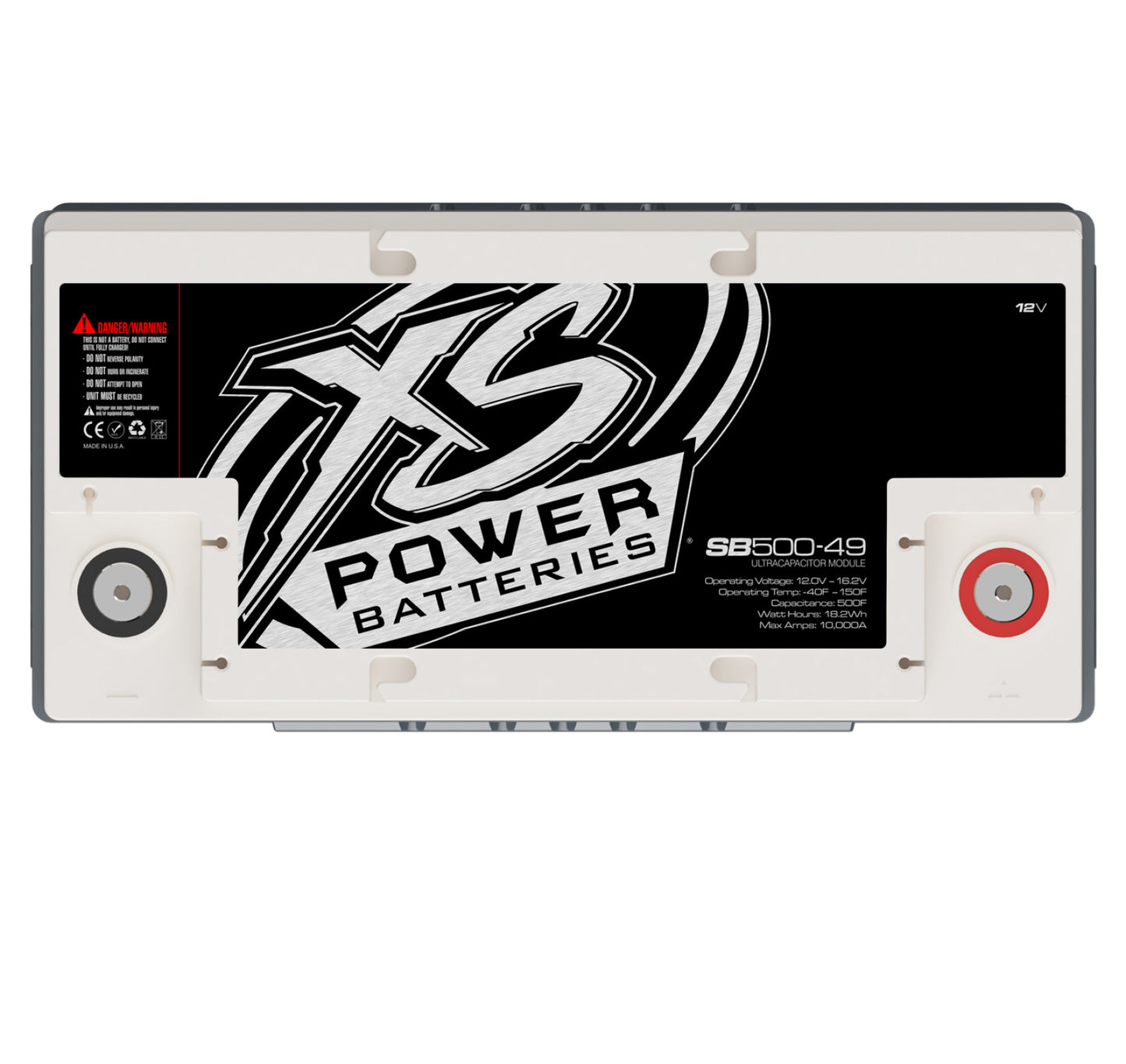 XS Power Batteries 12V Super Bank Capacitor Modules - M6 Terminal Bolts Included 10000 Max Amps SB500-49