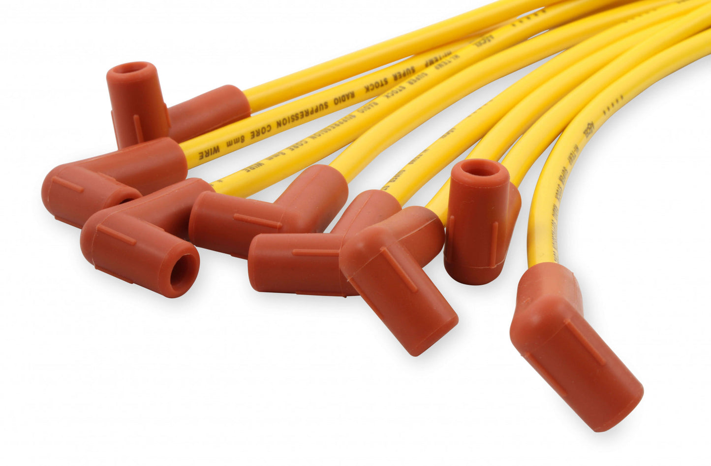 ACCEL Spark Plug Wire Set - 8mm - Yellow with Orange 90 Deg Boots 4041