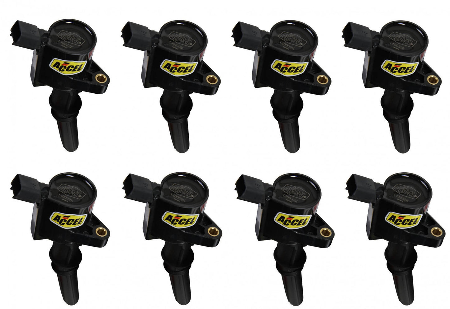 ACCEL Ignition Coil - SuperCoil - 1998-2008 Ford 4.6L/5.4L/6.8L 2-valve modular engines -Black - 8-Pack 140032K-8