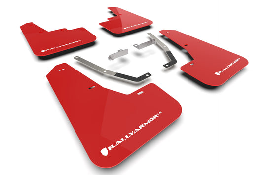 Rally Armor MF106-UR-RD-WH - 2024 Subaru Crosstrek Lift/AT - Red Mud Flap/White Logo