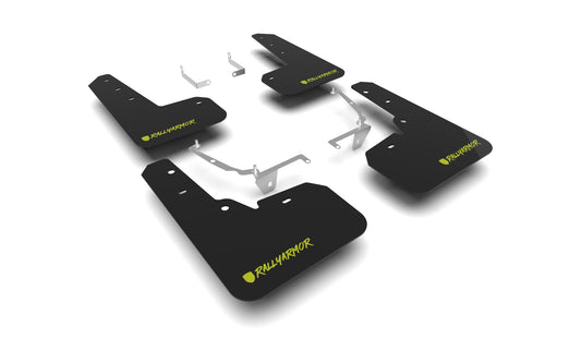 Rally Armor MF26-UR-BLK/CGN-X - 2013-2017 Subaru XV Crosstrek - Black Mud Flap/Altered Font Caliper Green Logo