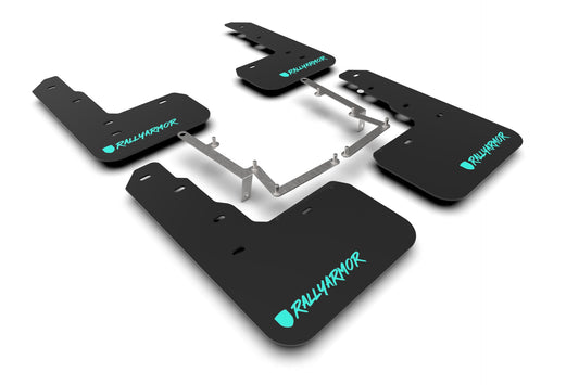 Rally Armor MF47-UR-BLK/TL-X - 2017-2020 Honda Civic Type R - Black Mud Flap/Altered Font Teal Logo