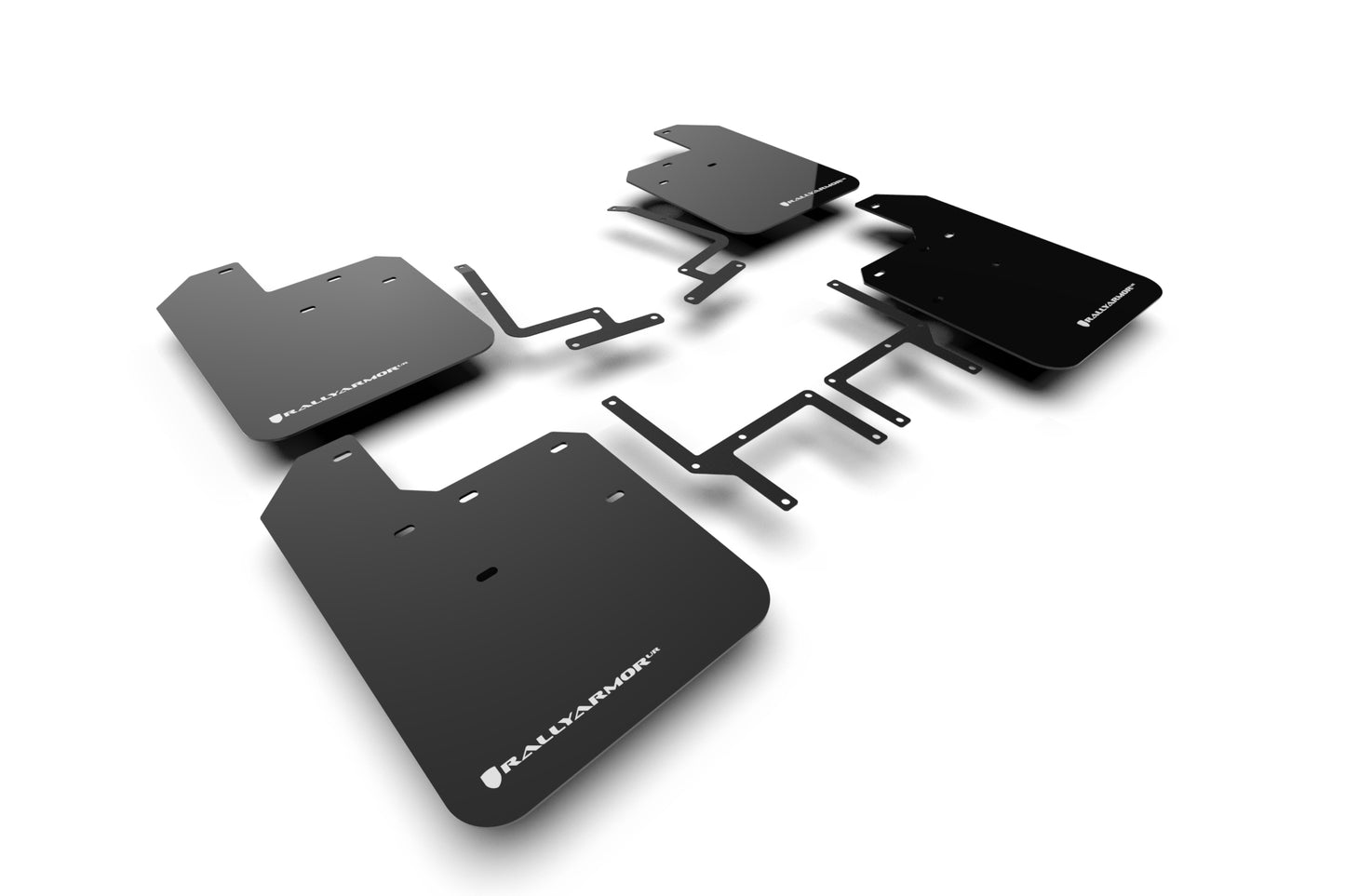 Rally Armor MF54-UR-BLK/WH - 2018-22 Jeep JL Wrangler Rubicon Sahara Sport Sport S 4xe - Black Mud Flap/White Logo