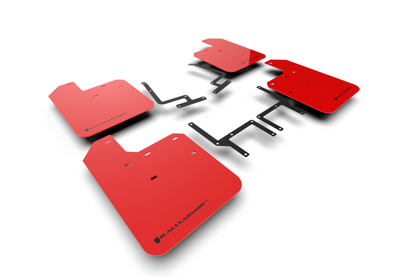 Rally Armor MF54-UR-RD/BLK - 2018-22 Jeep JL Wrangler Rubicon Sahara Sport Sport S 4xe - Red Mud Flap/Black Logo