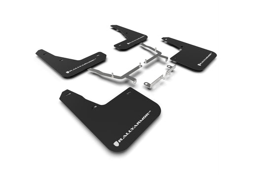 Rally Armor MF77-UR-BLK/WH - 2019-22 Mk4 Ford Focus ST Hatchback - Black Mud Flap/White Logo