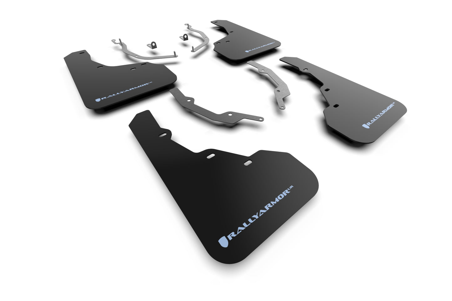 Rally Armor MF78-UR-BLK-ABL - 2022 Hyundai Santa Cruz - Black Mud Flap/Light Blue Logo