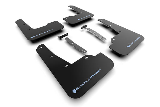 Rally Armor MF79-UR-BLK-PBL - 2022 Hyundai Elantra N & N Line - Black Mud Flap/Light Blue Logo