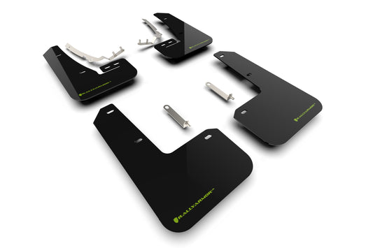 Rally Armor MF80-UR-BLK/CGN - 2022 VW MK8 Golf GTI & R - Black Mud Flap/Light Green Logo