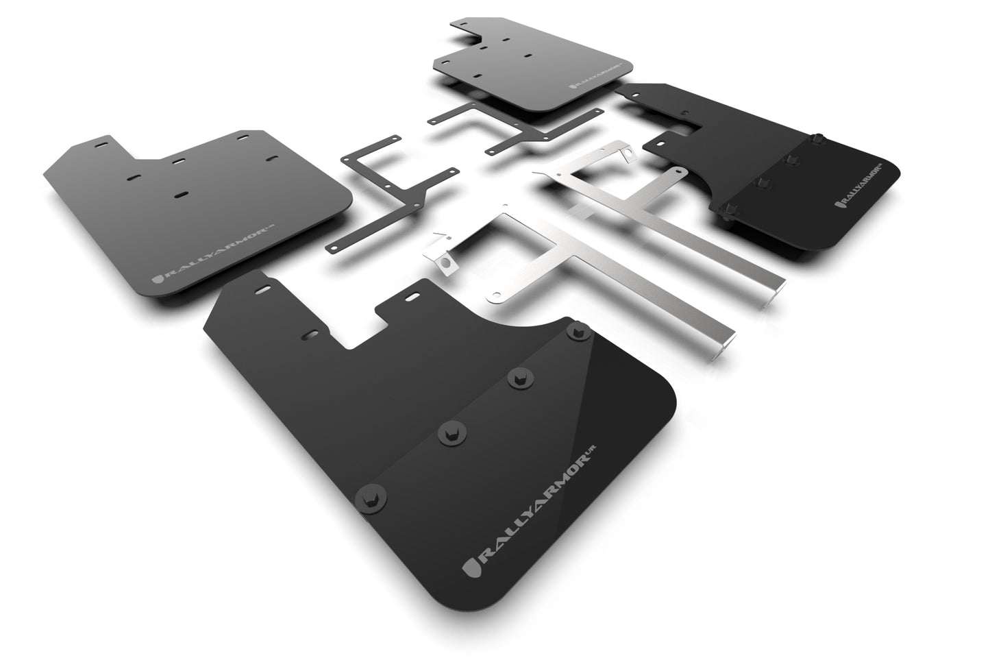 Rally Armor MF84-BLK-GRY - 2019-22 Jeep JT Gladiator - Black Mud Flap/Grey Logo