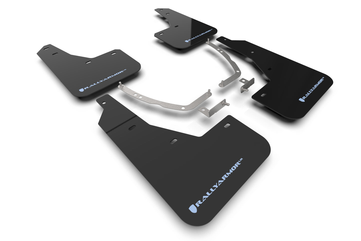 Rally Armor MF87-UR-BLK-PBL - 2022 Hyundai Ioniq 5 - Black Mud Flap/Light Blue Logo