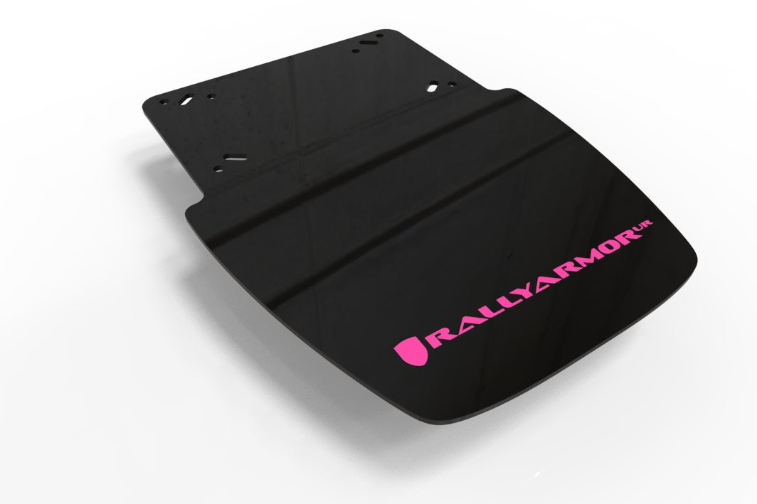 Rally Armor MF95-UR-BLK/CPK - 2019-22 Can-Am Ryker - Black Mud Flap/Pink Logo