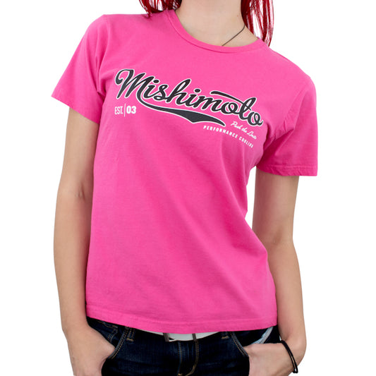 Mishimoto Women's Athletic Script T-Shirt, Pink MMAPL-SCRIPT-PKS