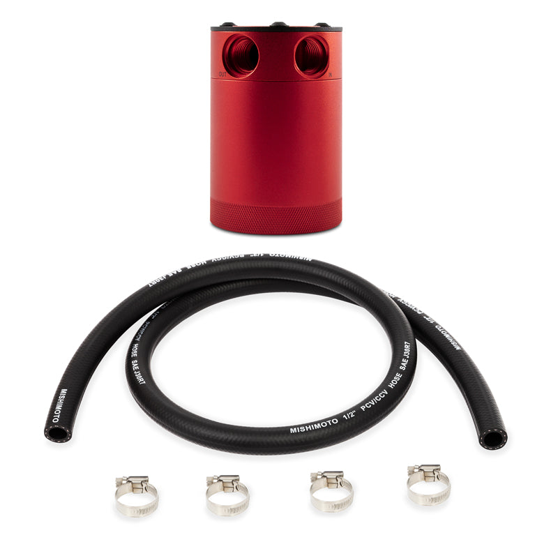 Mishimoto Compact Baffled Oil Catch Can, 2-Port MMBCC-CBTWO-RDH